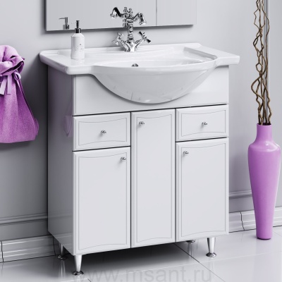 Тумба для комплекта Aqwella Барселона Люкс 85 с бельевой корзиной