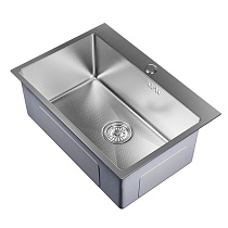 Мойка настол.монтаж 65х45 (3,0) вып 3 1/2 MIXLINE PRO 22см с сифоном (сатин НАНО)