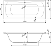 Акриловая ванна Cezares Arena 170x75