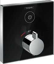 Термостат Hansgrohe ShowerSelect Glass 15737600 для душа, черный - хром