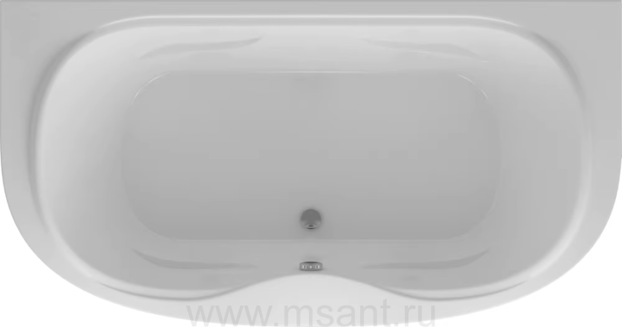 Акриловая ванна Акватек Мелисса 180x95, с каркасом, фронтальным экраном, сливом-переливом