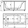 Акриловая ванна Акватек Альфа 140x70, с каркасом, сливом-переливом (слева или справа), без фронтального экрана