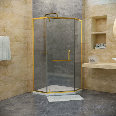 Душевой уголок RGW Hotel HO-084-G 90x90x195 см, профиль золото, стекло прозрачное