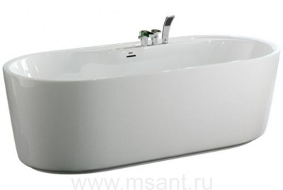 Ванна акриловая Mirsant Omega 180x85 (отдельностоящая) с щелевым переливом