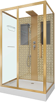 Душевая кабина Niagara Lux NG-7711GBK 120х90 золото, без крыши