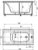 Акриловая ванна Акватек Альфа 140x70, с каркасом, фронтальным экраном, сливом-переливом (справа)