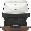 Тумба Comforty Штутгарт 60, подвесная, дуб тёмно-коричневый c раковиной Comforty 9055RA-50