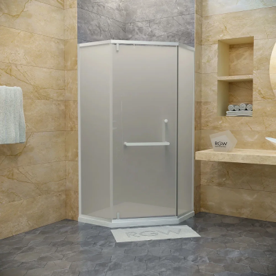 Душевой уголок RGW Hotel HO-084-W 100x100x195 см, профиль белый, стекло матовое