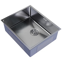 Мойка подст.монтаж 53х43 (3,0) вып 3 1/2 MIXLINE PRO 22см с сифоном (сатин)