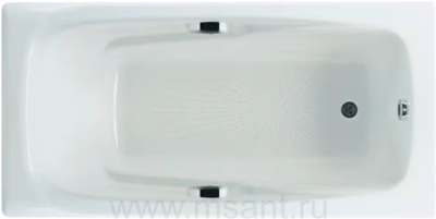 Чугунная ванна Roca Ming 2302G000R 170x85см, с отверстиями для ручек