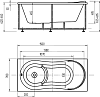 Акриловая ванна Aquatek Афродита 150x70, с каркасом, фронтальным экраном, сливом-переливом (слева)
