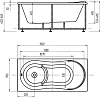 Акриловая ванна Акватек Афродита 150x70, с каркасом, фронтальным экраном, сливом-переливом (слева)