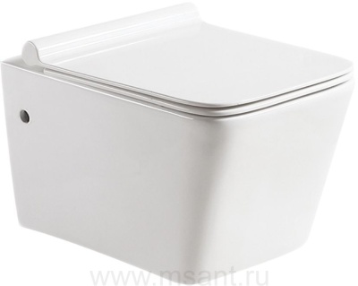 Унитаз подвесной SantiLine SL-5004 безободковый, с микролифтом