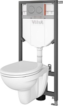 Комплект унитаз с инсталляцией VitrA Uno 9842B003-7206 подвесной унитаз + инсталляция + кнопка