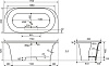 Ванна из искусственного камня Эстет Лира 170x80