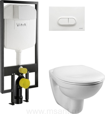 Комплект унитаз с инсталляцией VitrA Normus 9773B003-7201 с инсталляцией + кнопка