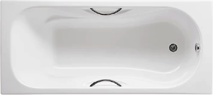 Чугунная ванна Roca Malibu 2334G0000 160x70см, с отверстиями для ручек