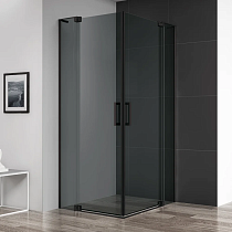 Душевой уголок Cezares Slider AH 2 70/80-80/90 Grigio Nero профиль черный, стекло серое