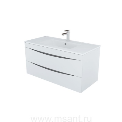 Тумба с умывальником, подвесная, 100 см, белая, Cloud, IDDIS, CLO10W1i95K