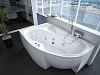 Акриловая ванна Акватек Вега 170x105 L, с каркасом, фронтальным экраном, сливом-переливом