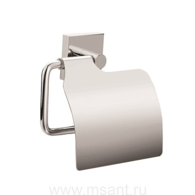 Бумагодержатель c крышкой, глянцевый хром, сплав металлов, Amur, Milardo, AMUSMC0M43