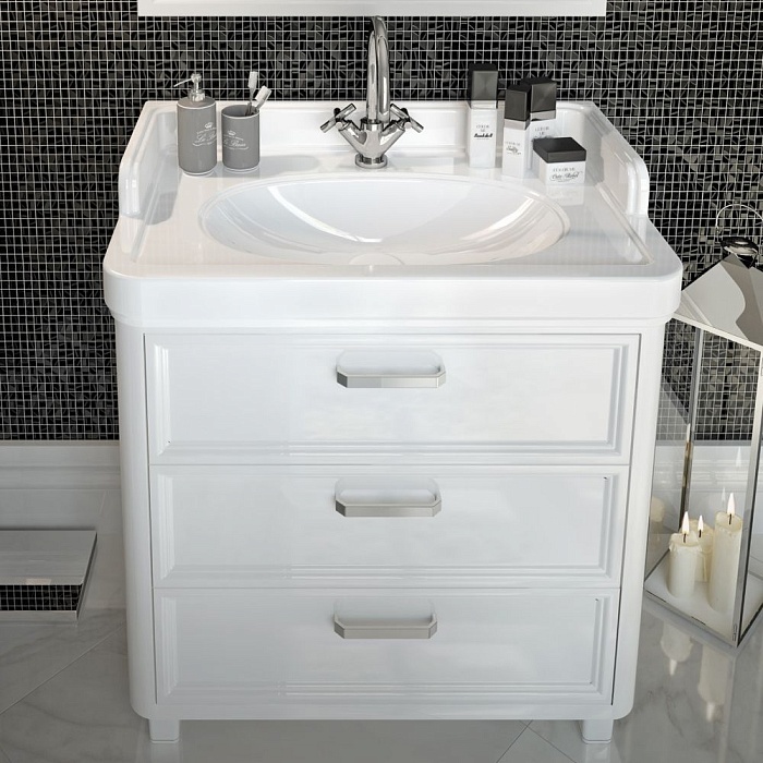 Тумба Kerama Marazzi Pompei 80 белая, с 3 ящиками