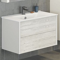 Тумба Comforty Женева 90 дуб белый с раковиной Comforty 90E