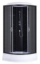 Душевая кабина Loranto CS-6610-25 G 100*100*215, средний поддон 25см,черная, стекло 4мм