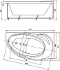 Акриловая ванна Акватек Бетта 170x97 R с каркасом, сливом-переливом, без фронтального экрана