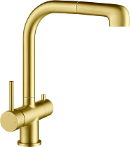 Смеситель Timo Saona 2346/17FL для кухонной мойки, золото матовое