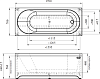 Акриловая ванна Vannesa (Radomir) Виктория 170х70, с опорной рамой (разборная), сливом-переливом (слева или справа)