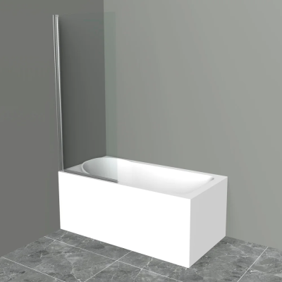 Шторка на ванну BelBagno Uno V-1-75/150-C-Cr стекло прозрачное