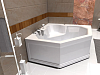 Акриловая ванна Акватек Лира 148x148, с каркасом, фронтальным экраном, сливом-переливом