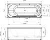 Акриловая ванна Vannesa (Radomir) Виктория 180х70, с опорной рамой (разборная), сливом-переливом (слева или справа)