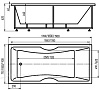 Акриловая ванна Акватек Феникс 180x85, с каркасом, сливом-переливом, без фронтального экрана