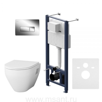 AM.PM Инсталляция с клавишей Pro MIS48051701738 глянц хром с подв унит Spirit V20 с микролифтом