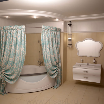 Штора для ванной Aima Design У37612 200x240, двойная, бирюзовая