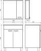 Мебель для ванной Comforty Модена М 60, напольная, белая матовая с раковиной Quadro 60 