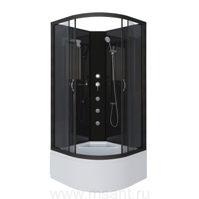 Душевая кабина Niagara Classic NG-6508-14BKG (90х90х200) высокий поддон(40см),черный,стекло тонированное