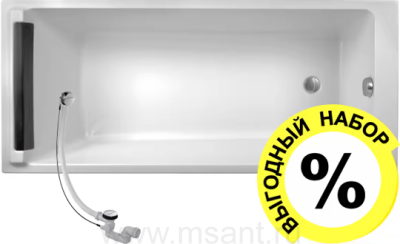 Акриловая ванна Jacob Delafon Spacio E6D161RU-00 170х75 с каркасом + слив-перелив