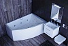 Акриловая ванна Акватек Оракул 180х125 R, с каркасом, фронтальным экраном, сливом-переливом