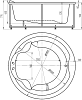 Акриловая ванна Акватек Аура 180x180 с каркасом, фронтальным экраном, сливом-переливом