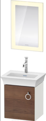 Мебель для ванной Duravit White Tulip 45 с ручкой, американский орех, белый шелковисто-матовый