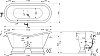 Ванна из искусственного камня Эстет Бостон на подиуме 180x74