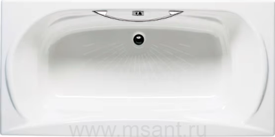 Чугунная ванна Roca Akira 2325G000R 170х85см, с отверстиями для ручек