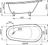 Ванна из искусственного камня Фэма Салерно 170x80 белая, белые ножки