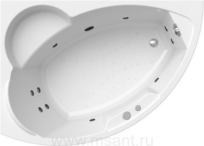 Акриловая гидромассажная ванна Vannesa (Radomir) Алари 170х120, с каркасом и экраном, баланс, L