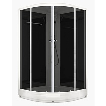 Душевая кабина DOMANI-SPA Delight Slim 110 низкий поддон черная стеклянная задняя панель тонированное стекло 1000*1000*2180