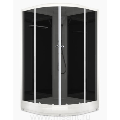 Душевая кабина DOMANI-SPA Delight Slim 110 низкий поддон черная стеклянная задняя панель тонированное стекло 1000*1000*2180