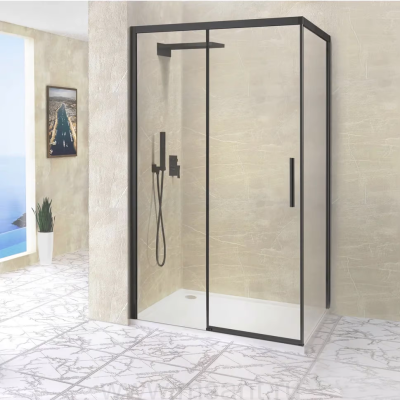 Душевой уголок RGW Leipzig LE-41 150x100x195 профиль черный, стекло прозрачное